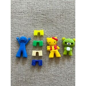 Fun Chop Chopstick Helpers Set Hello Kitty Rilakkuma Character Trainers 7pc Lot